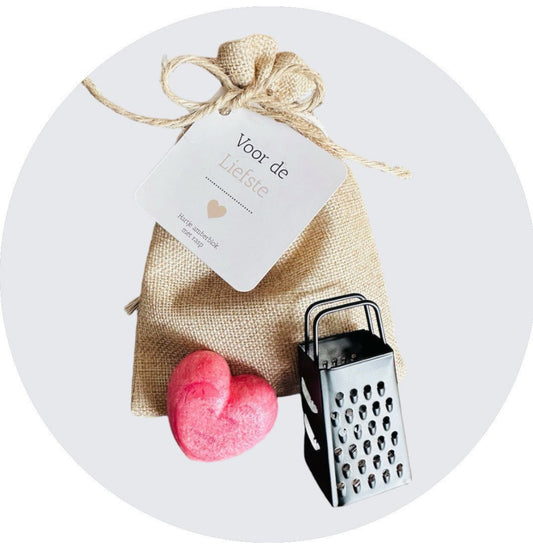 Voor de liefste | Hartje amberblokje met rasp