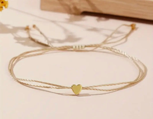 Armbandje | hartje beige